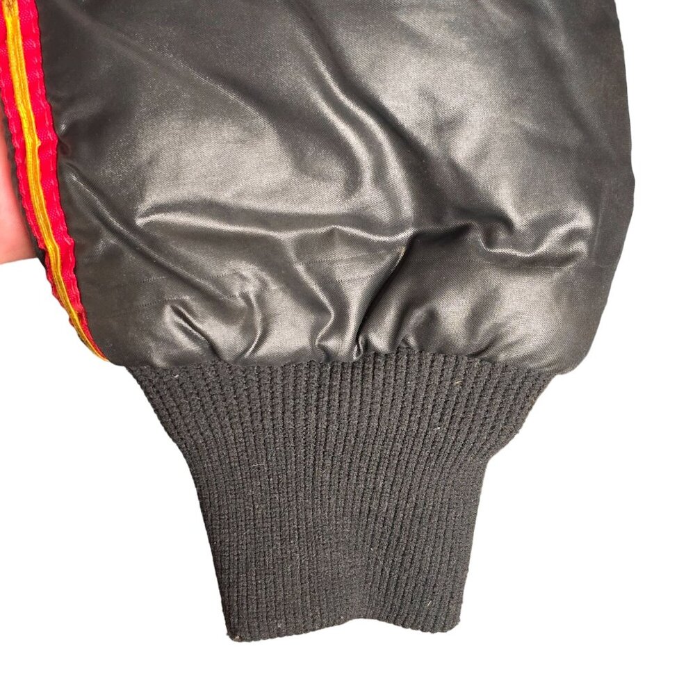 VTG Wynns Xtend Official Racing Puffer Jacket LG Black Snap Zip Closure USA 70s - Picture 5 of 14